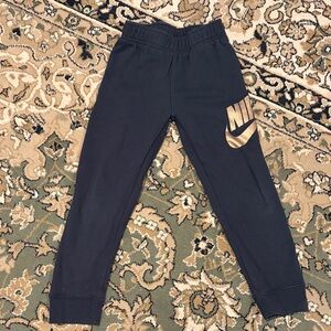 Nike Kids Black Sweatpants with Gold Accents